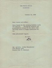 DWIGHT D. EISENHOWER - TYPED LETTER SIGNED 10/16/1956