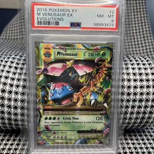 Pokémon TCG Evolutions Ultra Rare Holo Mega M Venusaur EX 2/108 PSA 8