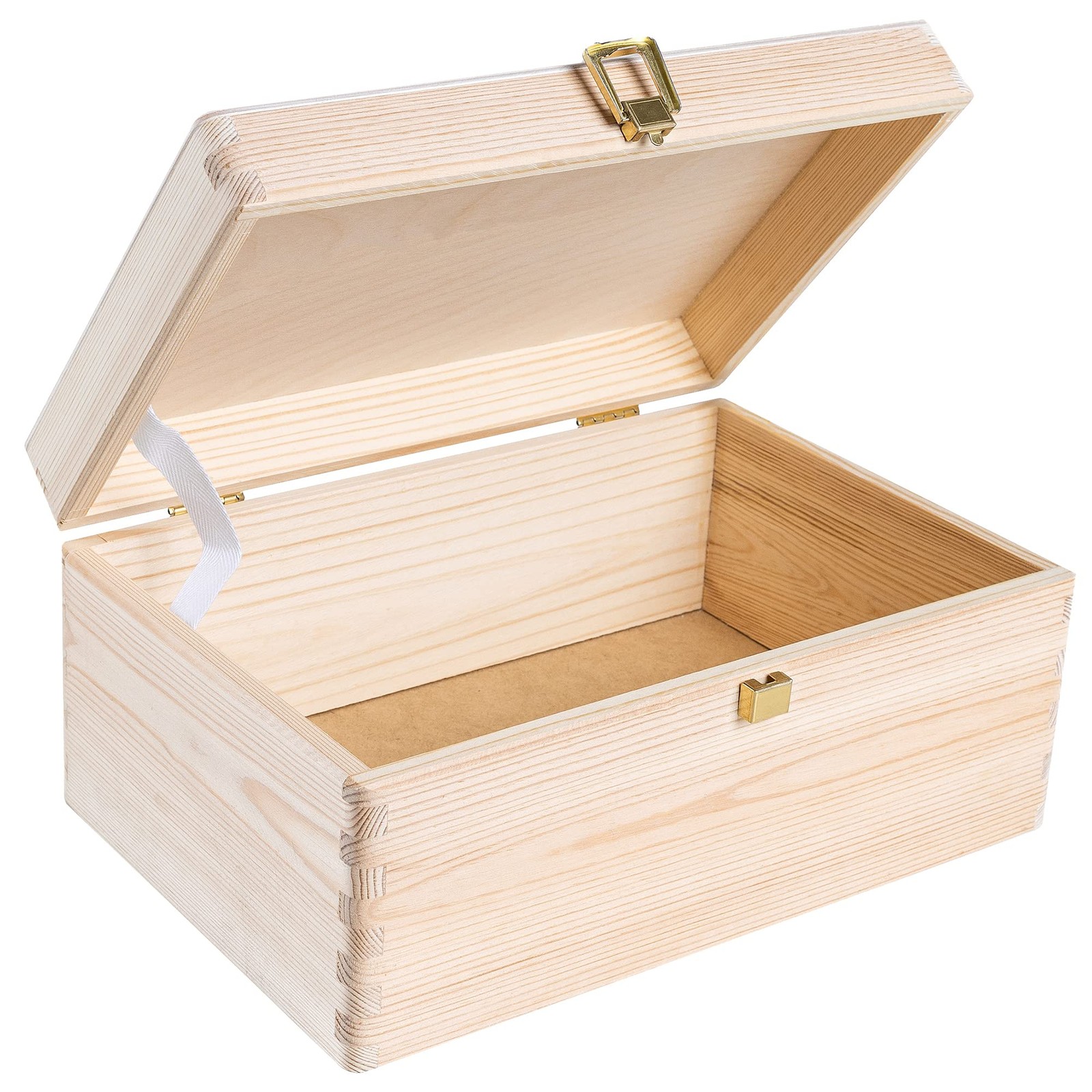 Boite de rangement Noël en bois avec fermoir comme coffret cadeau chic