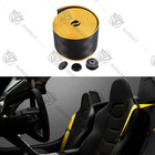 3.6m Fabric Racing Safety Straps Yellow border Car Seat Belt Replacement Webbing