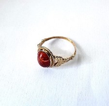 Natur Bernstein  Ringe 925 Silber vergoldet  in Cognac Farbe Gr. 54 NEU