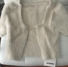 NWT JACQUEMUS  La Maille Neve  Crop Top - Off White FR 34 XS