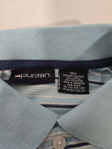 Puritanblau gestreiftes Poloshirt Herren Größe M - Bild 2 von 6