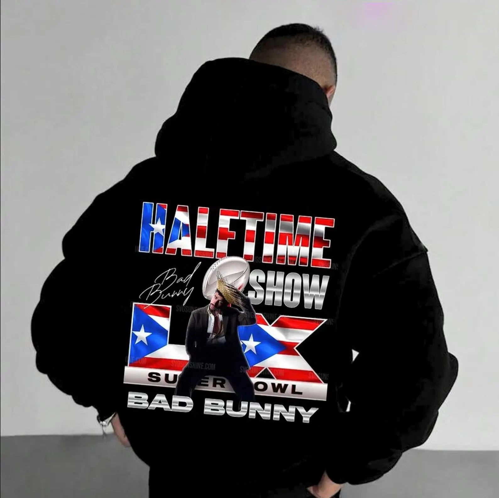 Super Bowl BB 2026 Latin Trap Rapper Inspired Double Sided Hoodie