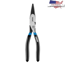 8 Inch High Leverage Long Nose Pliers Chrome Vanadium Steel Non Slip Grip New