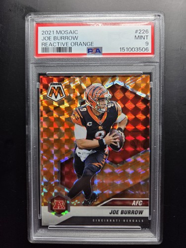  2021 Panini Mosaic Joe Burrow #226 Reactive Orange PSA 9 Cincinnati Bengals 