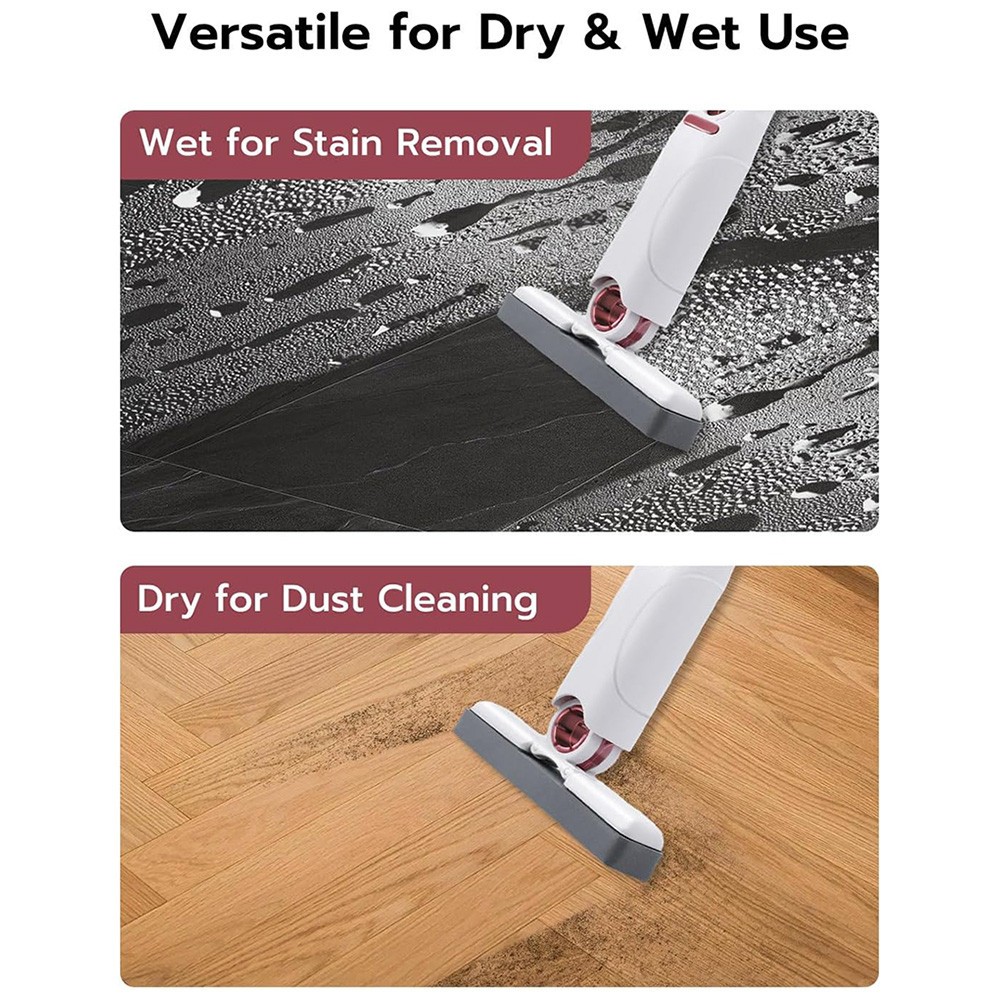 Mcbazel Portable Mini Cleaning Mop with 2 Sponge Heads & Squeeze Handle Wet Dry