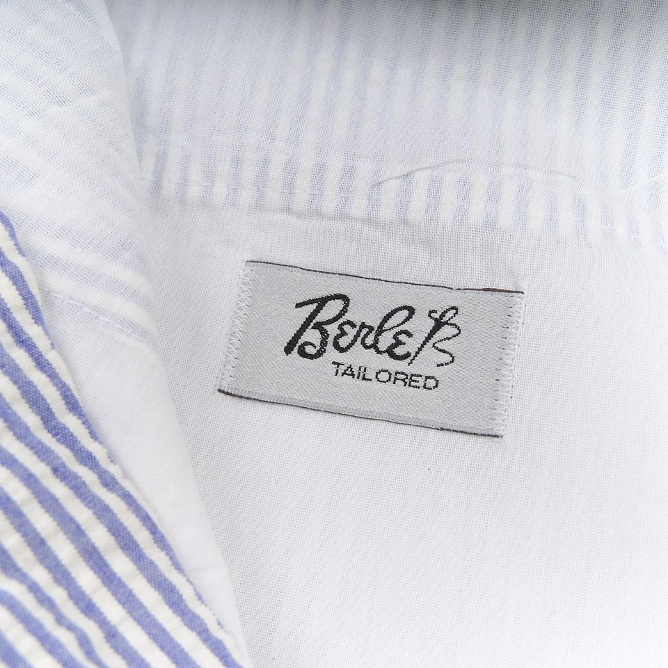 Pantalones Berle Seersucker vintage para hombre talla azul blanco algodón EE. UU. Foto 3 de 4