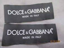 Dolce Gabbana 2  Designer Tag LABEL Replacement Sewing Accessories lot 2