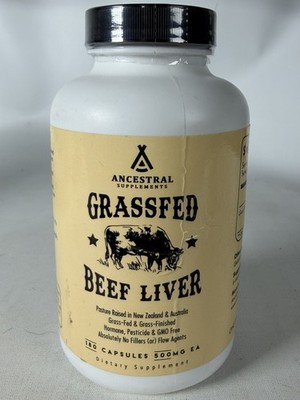 Grass Fed Beef Liver 3000mg 180Caps NonGMO. Exp:05/2027
