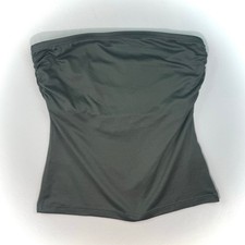 Antistar Gray Strapless Tube Top Shelf Bra Side Scrunch Ruched Women's Medium