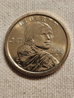 2001 D Sacagawea Dollar With Obverse And Reverse Die Gouges