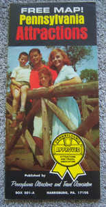 1969 PENNSYLVANIA ATTRACTIONS MAP BROCHURE