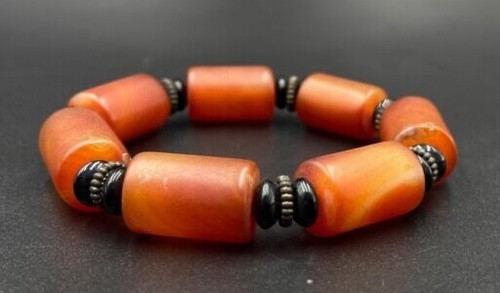 Tibetan Dzi Bead Elastic Bracelet Ancient Rare Dzi Bead Rare Antique Natural
