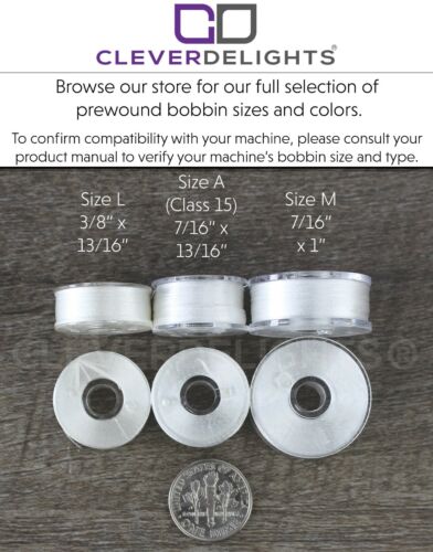 25 Color Prewound Bobbins Set - Size A (Class 15) - 60wt Embroidery Thread - Picture 3 of 3