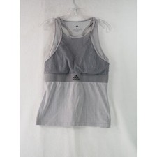 Adidas DZ6228 Women Tennis New York Sleeveless Tank Top Grey Heather Large