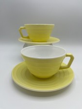 HAZEL ATLAS MCM Moderntone Platonite Tea Set 2Teacups  2 Saucers 