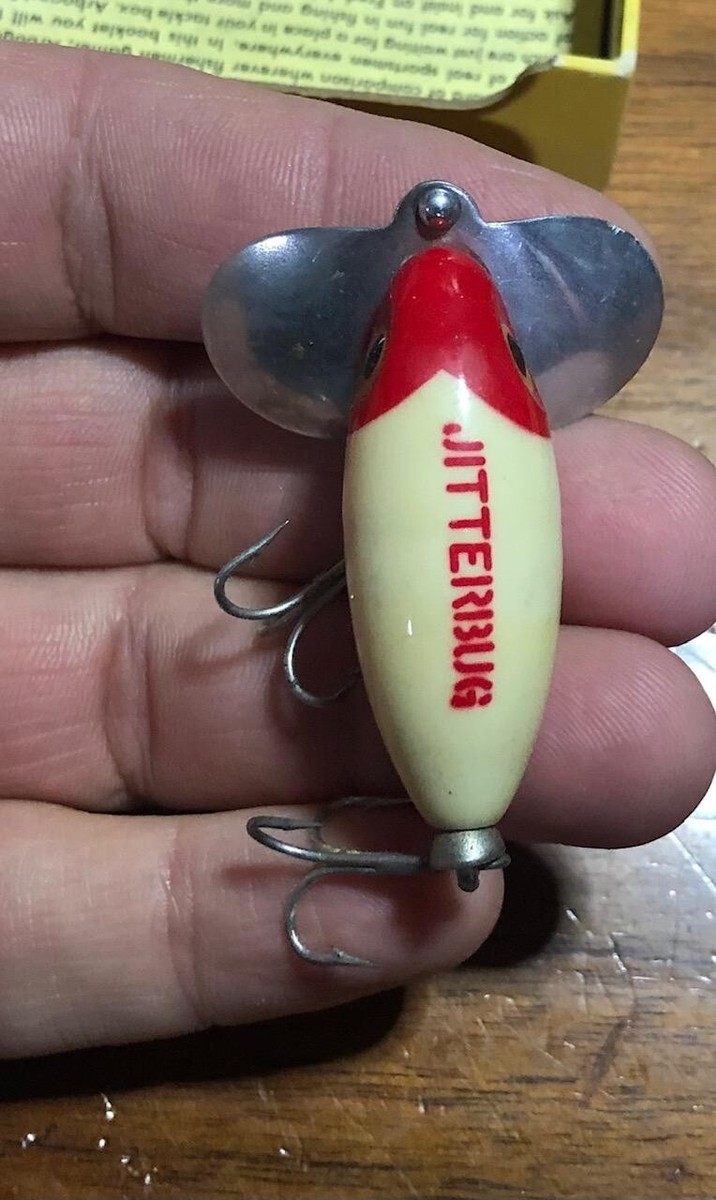 Leurre de pêche vintage Fred Arbogast Jitterbug noir pour collection sportive