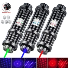 Blue/Green/Red Laser SOS LaserV isible Beam Dot Light Torch & 5 Caps