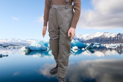 Taille 44 Pantalon imperméable matelassé à bretelles Armée