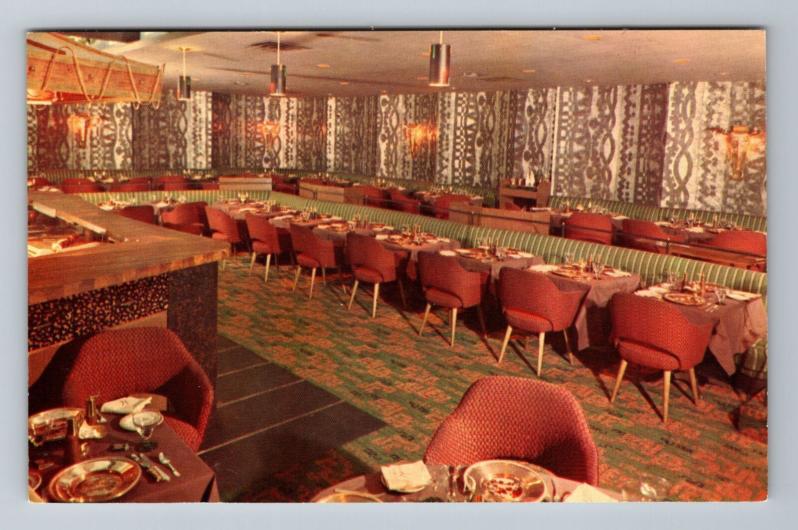 Vintage Rochester NY Manger Hotel Hearth Embers Dining Postcard