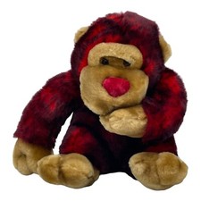 Dan Dee Collectors Choice Red Monkey Gorilla Plush Blowing Kiss Stuffed Toy