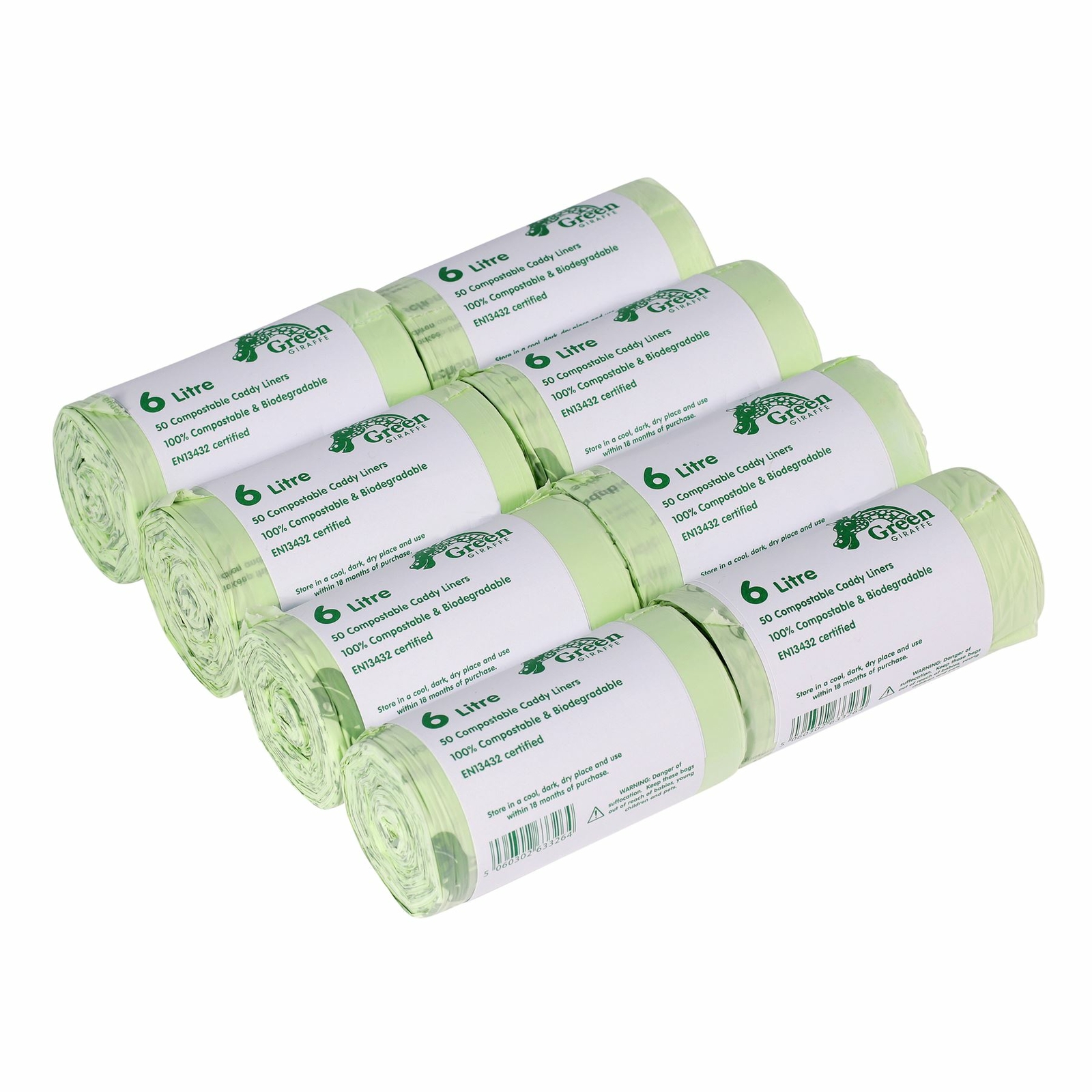 400x 6 Litre Compostable Caddy Liners for Food Waste/Caddy Bags - 6L