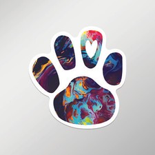 COLORFUL PAW PRINT 2 PACK MAGNETS GREAT FOR CAR TRUCK SUV REFRIGERATOR 3.5"x3.7"