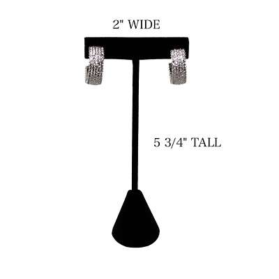 Black Velvet T Earring Display Stand Individual Earring Holder - 3 Sizes