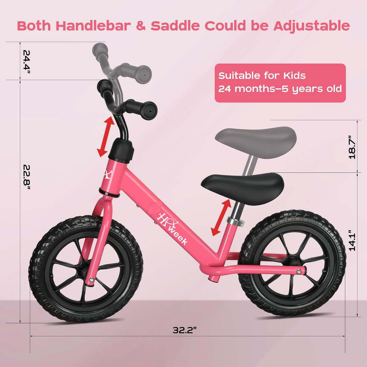 Toddler Balance Bike 12” No Pedal Training Bicycle for Kids
