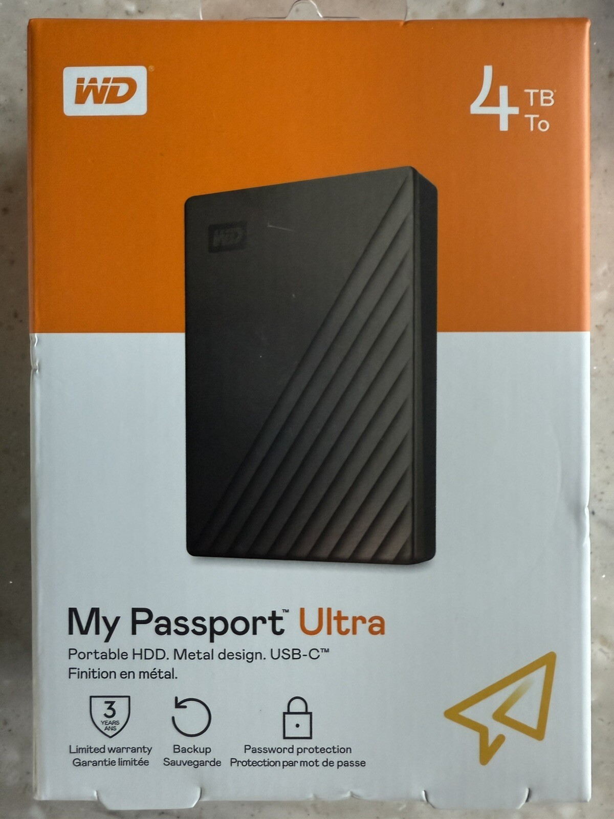 Western Digital WD 4TB My Passport Ultra Portable Hard Drive WITH ENCRYPTION!!!
