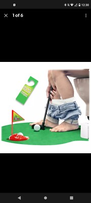 Toilet Golf Game Set - Practice Mini Golf in Restroom Bathroom Funny Gag Gifts