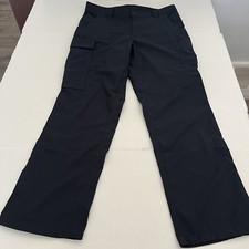 CINTAS Polyester Cargo Navy Blue Pants Men  s w Pockets Size 34R, multiple avail