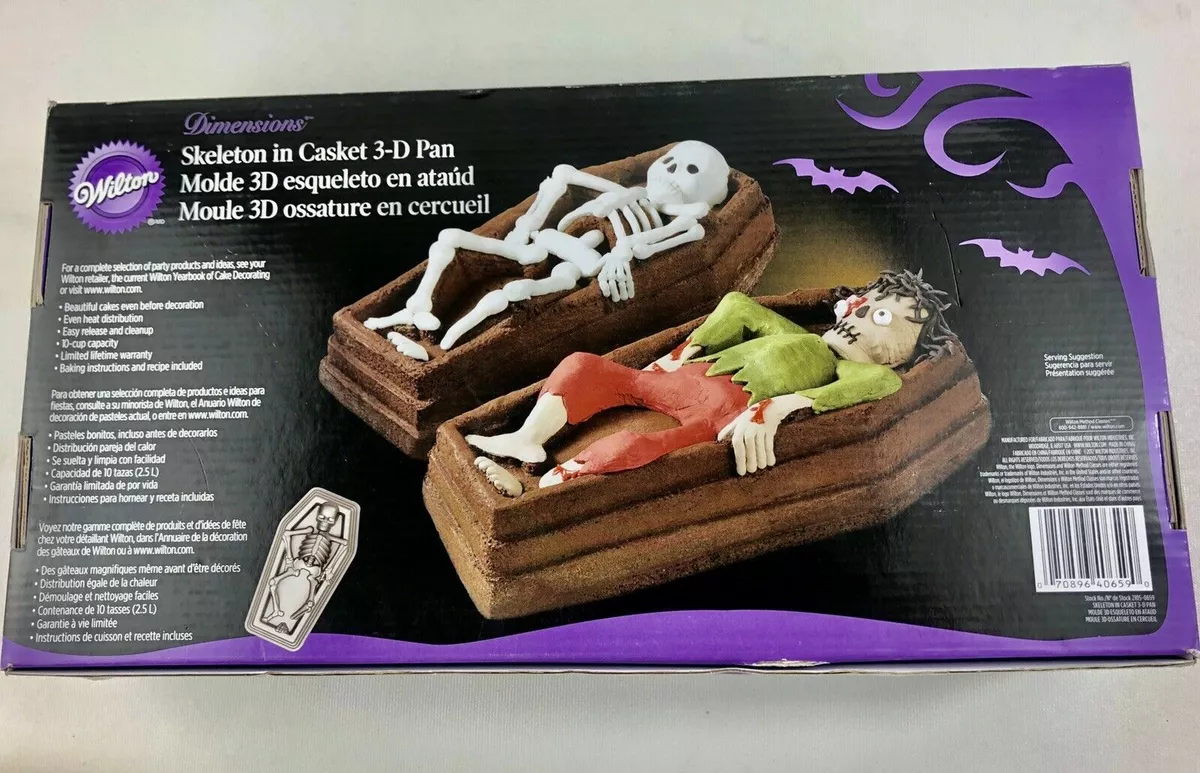 Skeleton in Casket 3D Cake Pan