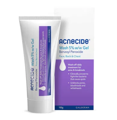 Acnecide Wash 5% w/w Gel - Clinically Proven Treatment for Acne - 100g