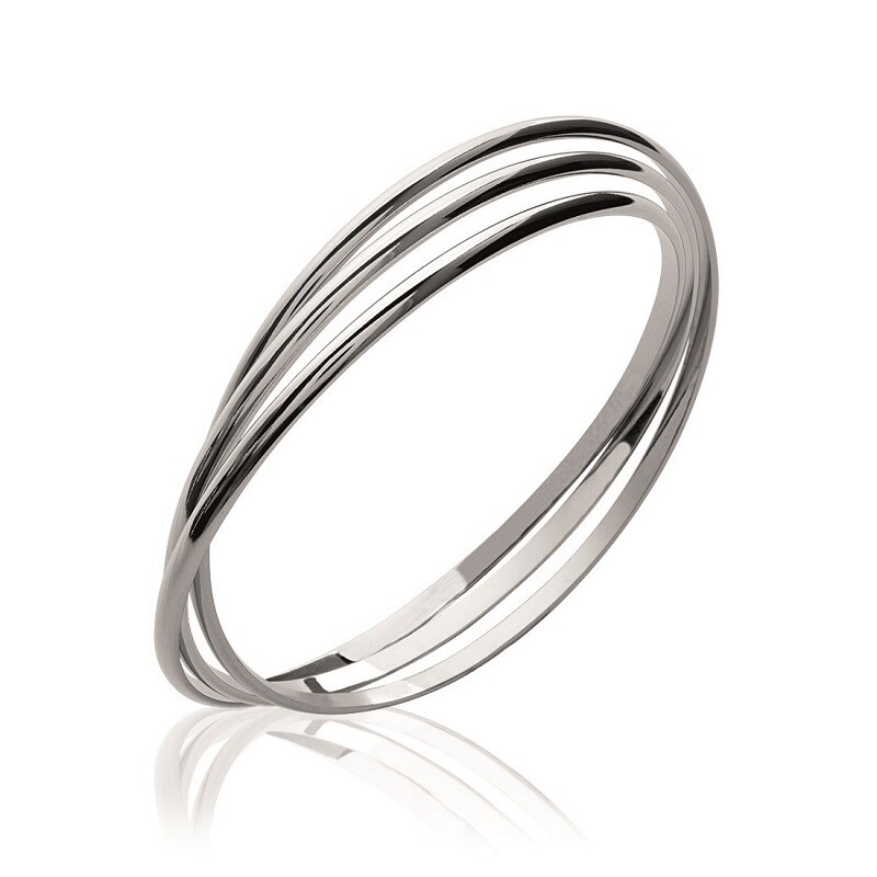 Bracelet triple jonc argent 925 entrelacé, le cadeau idéal pour femme