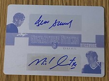 DENIS SAVARD / MICHEL GOULET Leaf Ultimate Auto Plate CHICAGO BLACK HAWKS (#1/1)