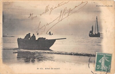 Old postcard 62 Berck Plage / Sun Effect