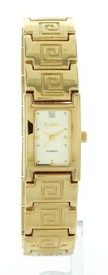 VINTAGE ELGIN GOLDTONE DIAMOND QUARTZ DIAMOND WOMENS WATCH EG155