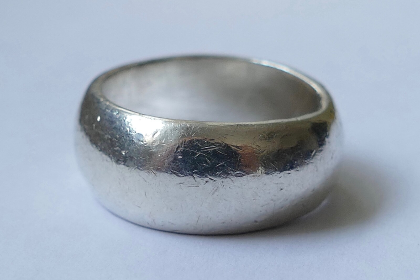 Solid Ring Simple Timeless 925 Silver Vintage 80s… - image 1