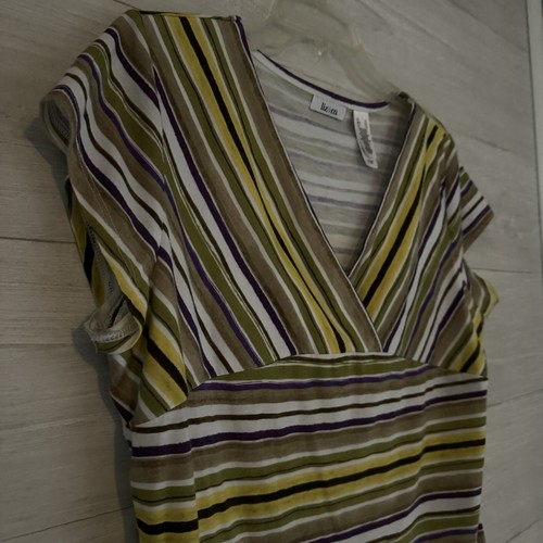 Liz & Co Women's Blouse Stripped Multicolored XL - Picture 3 of 4