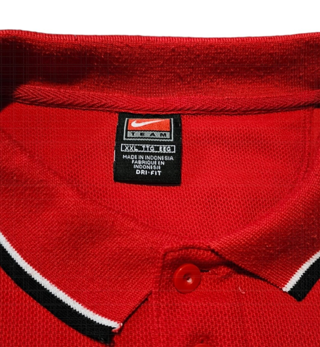 Vintage Nike Team University Nebraska Huskers Polo Red Shirt Mens Size