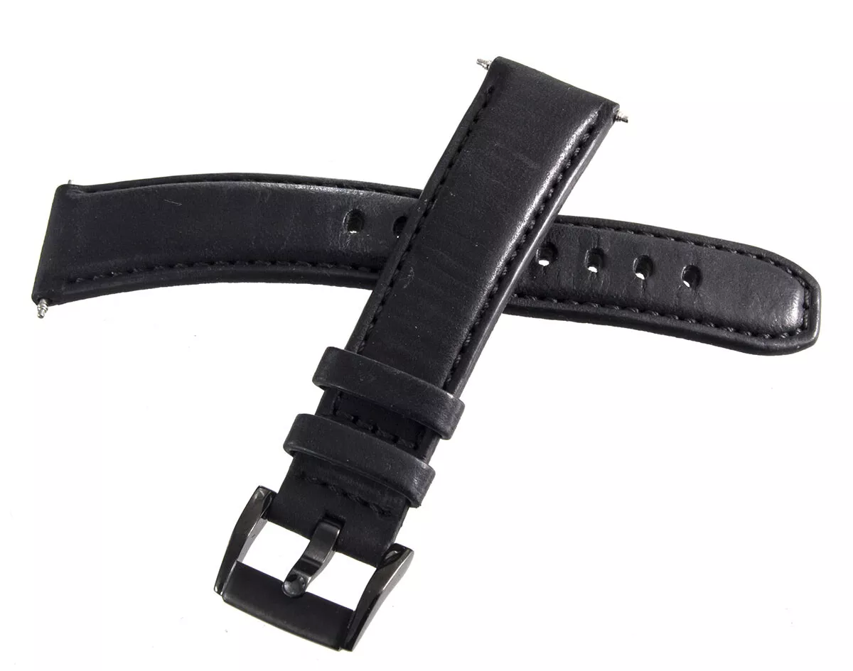 Movado Bold 18mm Women s Black Genuine Leather Black Buckle Watch