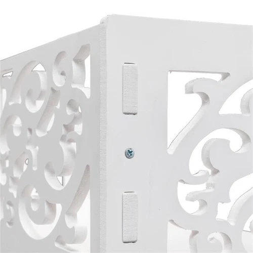 Wood-plastic Board 4 Tiers Carved Shoe Rack White B - Picture 4 of 6