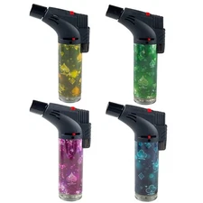 4Pack Jumbo 4" Single Jet Flame Torch Gun Lighter Refillable Lockable Peach gift