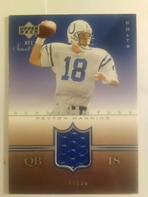 2002 Upper Deck Sweet Spot NICE Peyton Manning Sunday Stars Jersey Patch #/250