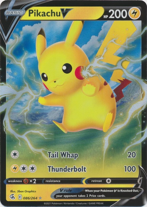 Pikachu V 086/264 Ultra Rare Fusion Strike Pokemon TCG