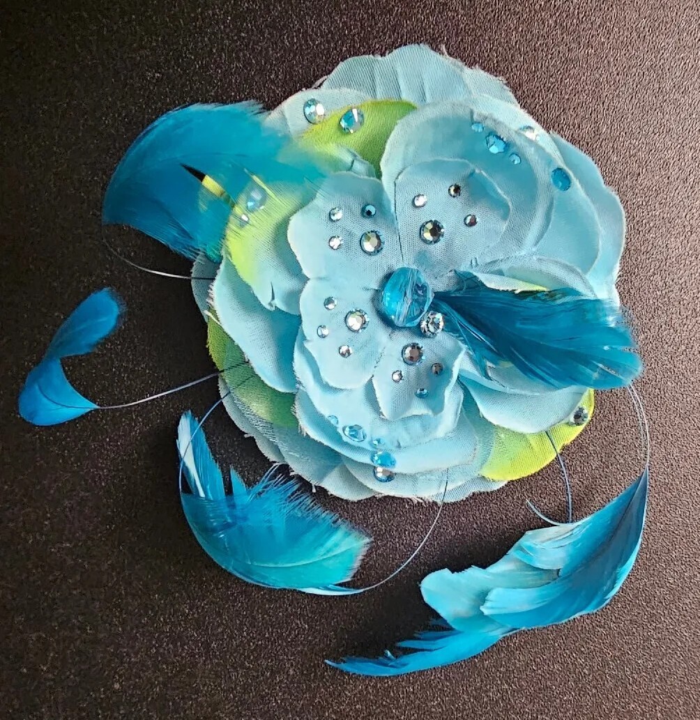 Tarina Tarantino Silk Flower HAIR/ANYWHERE CLIP Swarovski Crystals