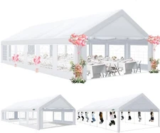 COBIZI 20x40 Heavy Duty Party Tent Outdoor Event Wedding Shelter White Carport