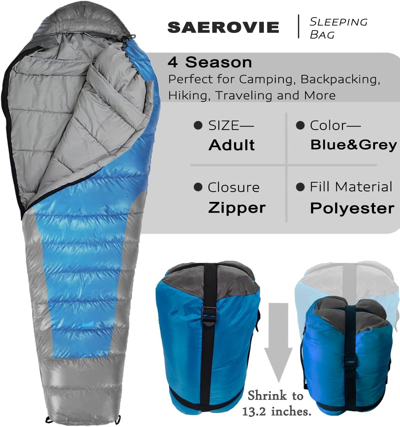 Mountaindream Outdoor Goose Down Sleeping Bags Mummy Type for Camping